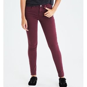 Maroon AEO jeggings